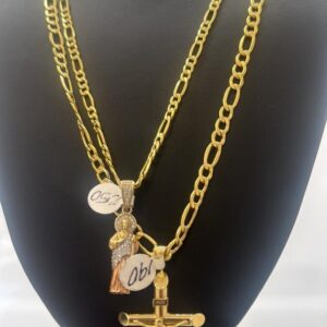 Cadena Figaro 3en1 10k 6mm 22in