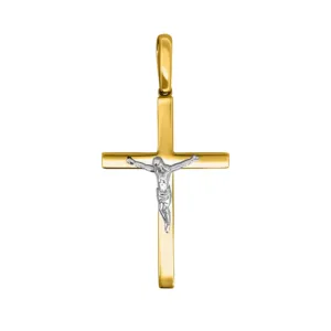 Two-Tone Crucifix Pendant