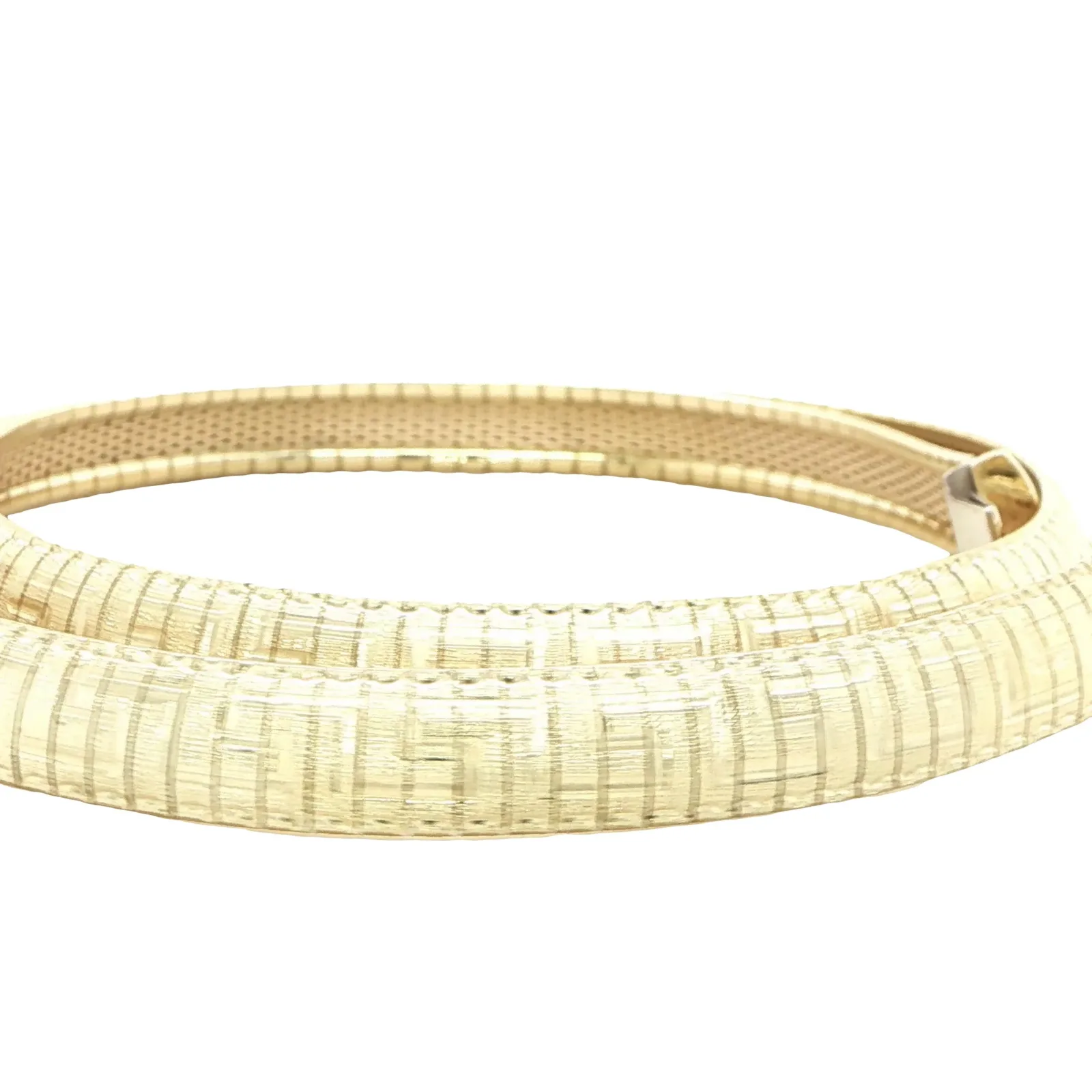 14K Yellow Gold Textured Omega Necklace