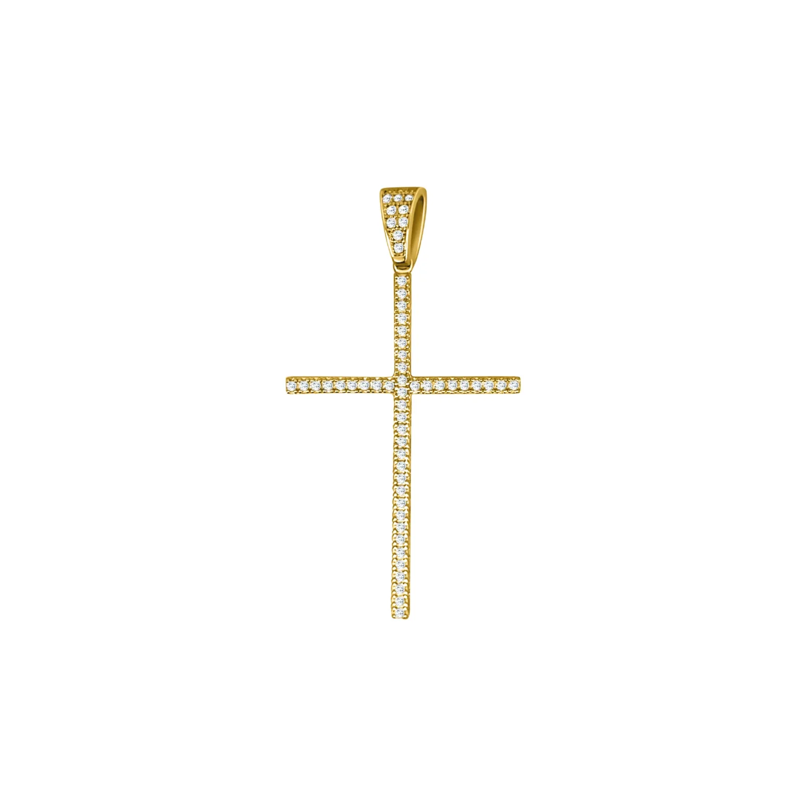 Sophisticated Gold Cross Pendant with Stones