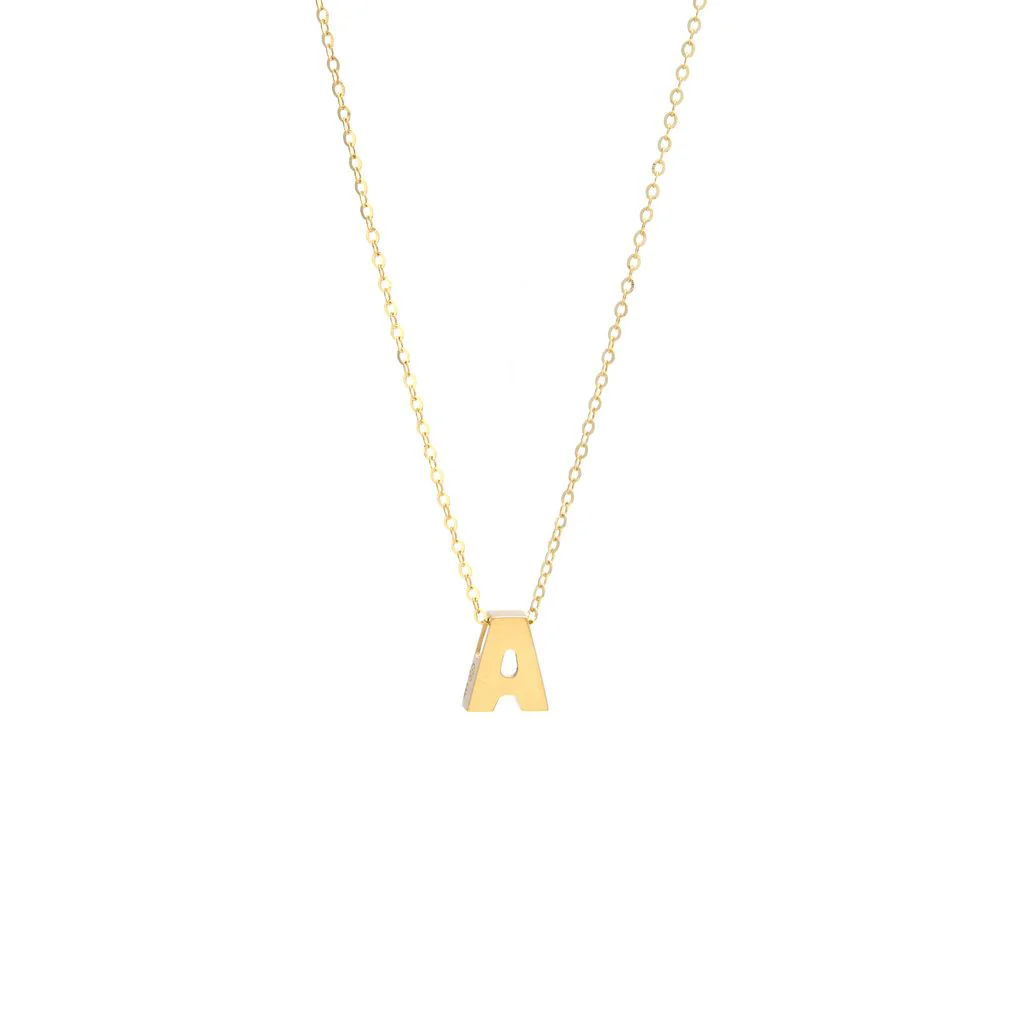 Letter A Initial Pendant Necklace