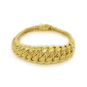 Princess Cut Italian Bracelet in 10K Yellow Gold
