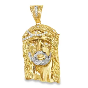 Las Villas Jewelry Online Pendants Jesus Pendant with Round Brilliant