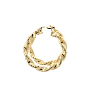 Las Villas Jewelry Online Woman Earrings Elegant Gold Twisted Hoop Earrings 10k
