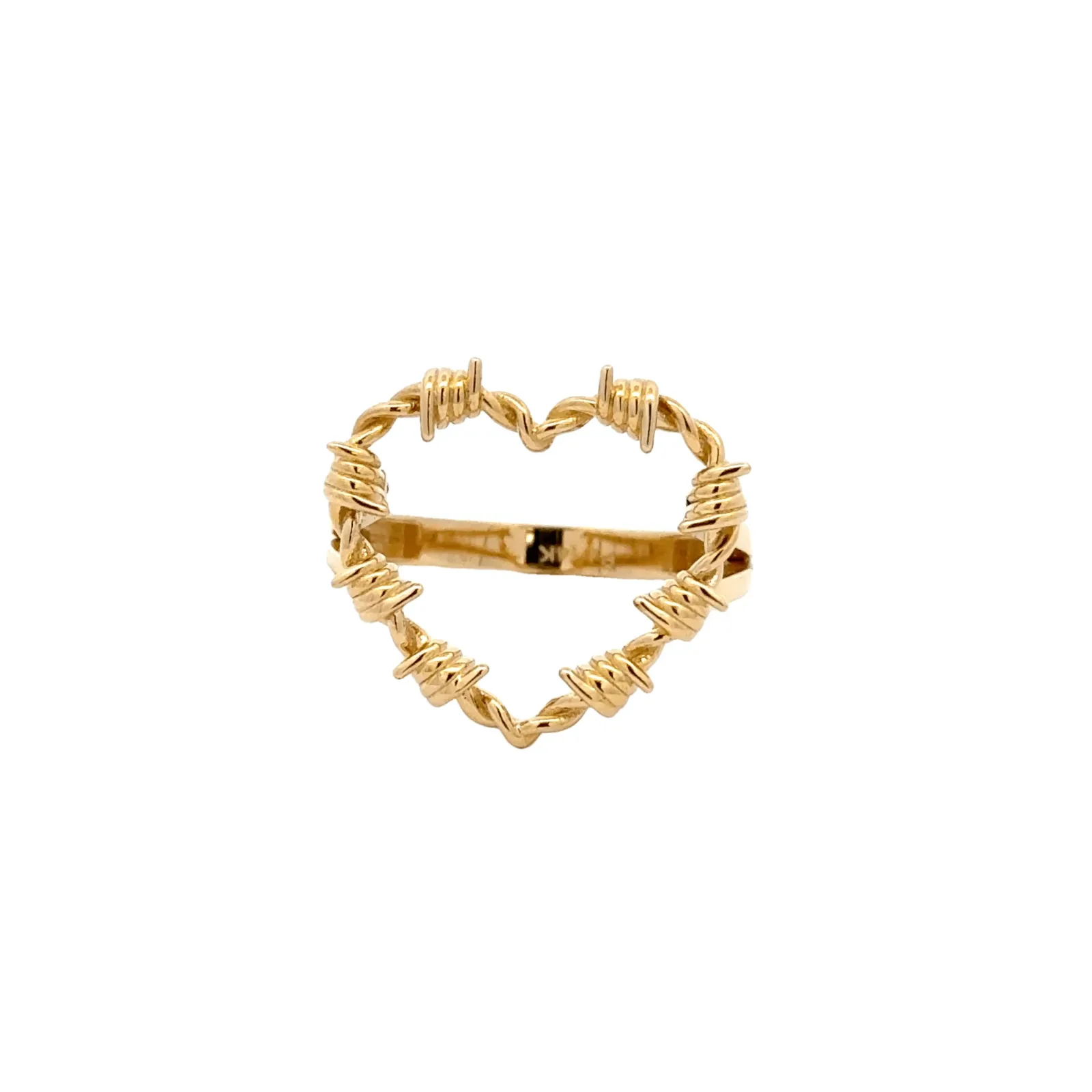 Las Villas Jewelry Online Womens Ring Elegant Gold Heart Ring 14k