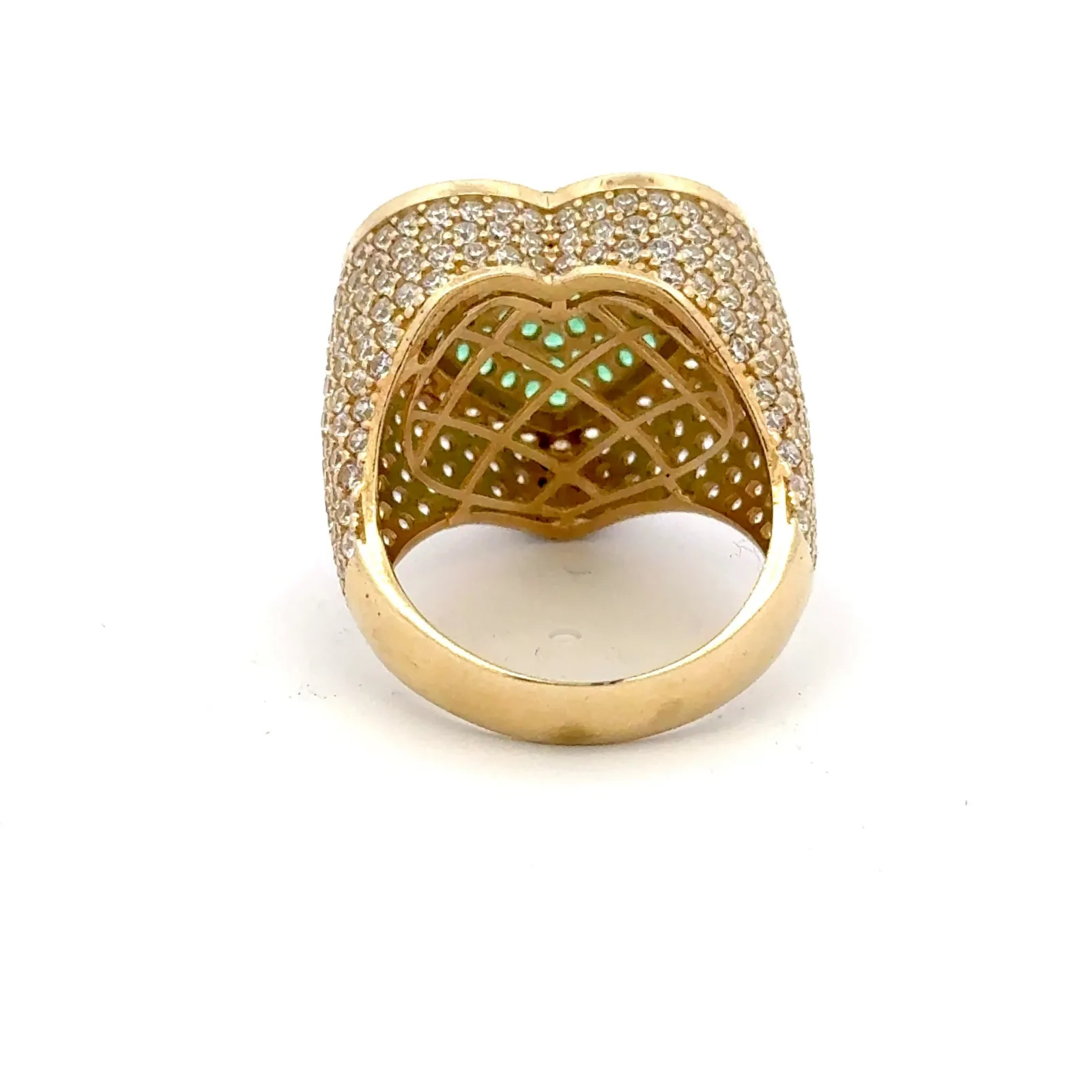 Las Villas Jewelry Online Womens Ring Stunning Heart-Shaped Green Ring 10k