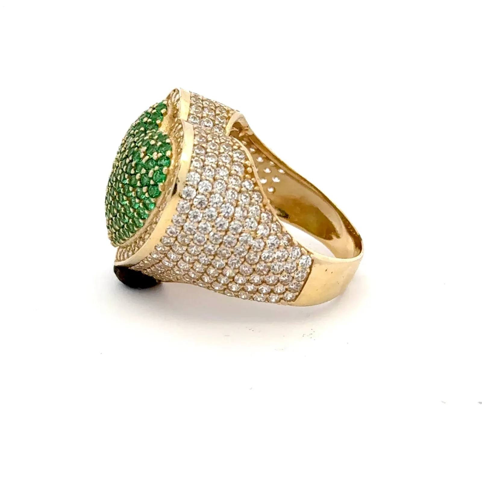 Las Villas Jewelry Online Womens Ring Stunning Heart-Shaped Green Ring 10k