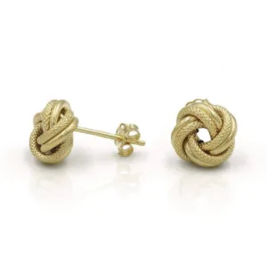 Love Knot Womens Stud Earrings in 10kt Italian Gold big
