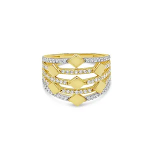 Las Villas Jewelry Womens Ring Women's Fashion Styled pave set ring in 10K